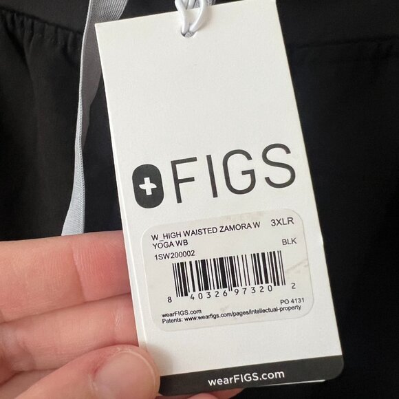 NWT Figs High Waisted Zamora Jogger Scrub Pants Black Women's Plus Size 3X - Picture 5 of 11